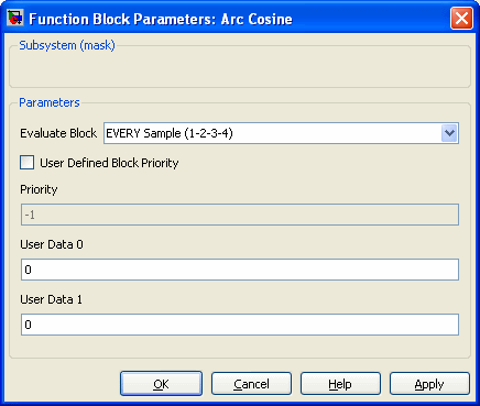 Arc Tangent Parameters Dialog Box