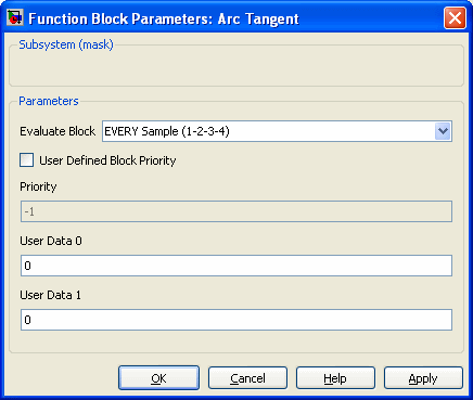 Arc Tangent Parameters Dialog Box